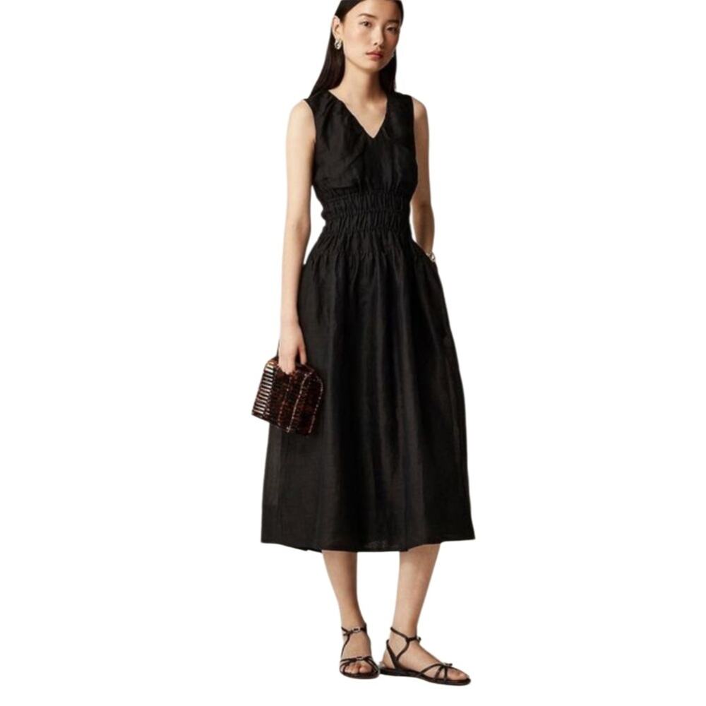 J.Crew Women's Black Hyacinth V-Neck Dress Size XS NWT